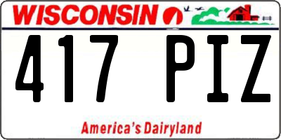 WI license plate 417PIZ