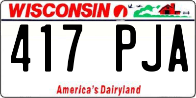 WI license plate 417PJA