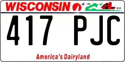WI license plate 417PJC