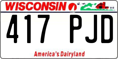 WI license plate 417PJD