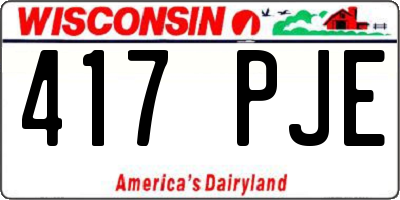 WI license plate 417PJE