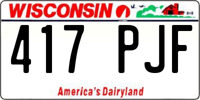 WI license plate 417PJF