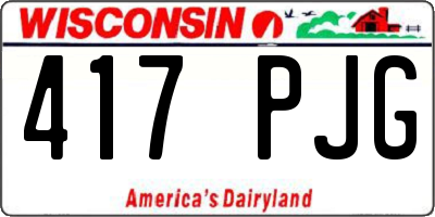 WI license plate 417PJG