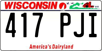 WI license plate 417PJI