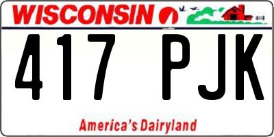 WI license plate 417PJK