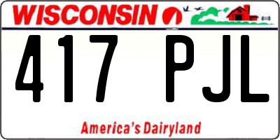 WI license plate 417PJL
