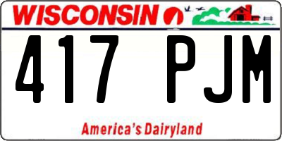 WI license plate 417PJM