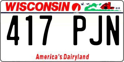WI license plate 417PJN