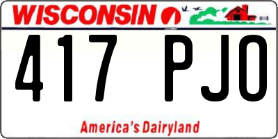 WI license plate 417PJO