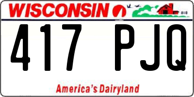 WI license plate 417PJQ