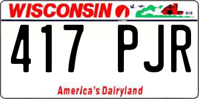 WI license plate 417PJR