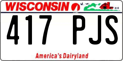 WI license plate 417PJS