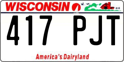 WI license plate 417PJT