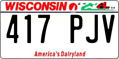 WI license plate 417PJV