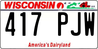 WI license plate 417PJW