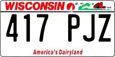 WI license plate 417PJZ