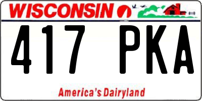 WI license plate 417PKA