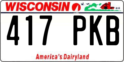 WI license plate 417PKB