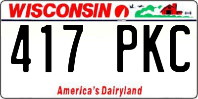 WI license plate 417PKC