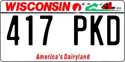 WI license plate 417PKD