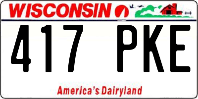 WI license plate 417PKE