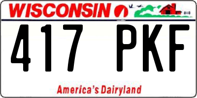 WI license plate 417PKF