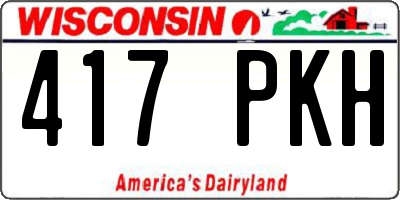 WI license plate 417PKH