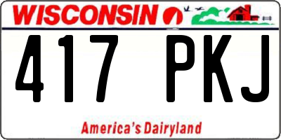 WI license plate 417PKJ