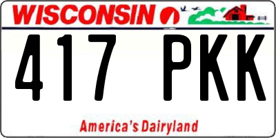 WI license plate 417PKK