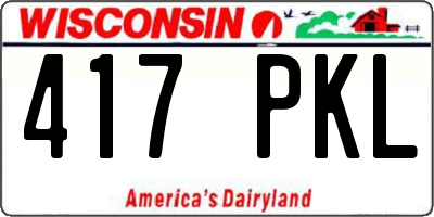 WI license plate 417PKL