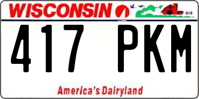 WI license plate 417PKM