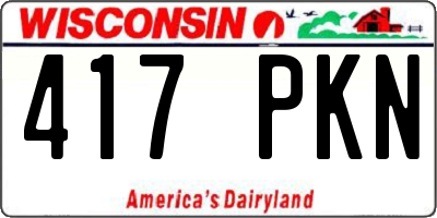 WI license plate 417PKN