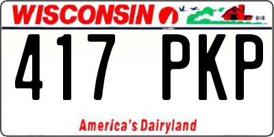 WI license plate 417PKP
