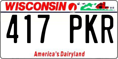 WI license plate 417PKR