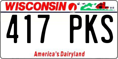 WI license plate 417PKS