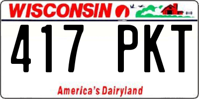WI license plate 417PKT