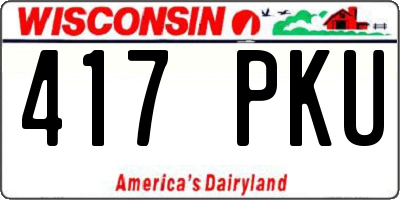 WI license plate 417PKU