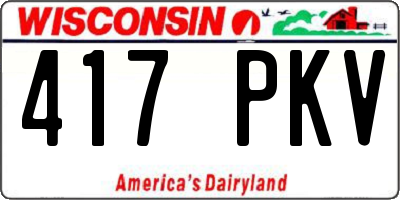 WI license plate 417PKV