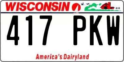 WI license plate 417PKW
