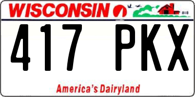 WI license plate 417PKX