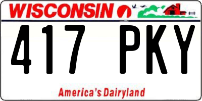 WI license plate 417PKY