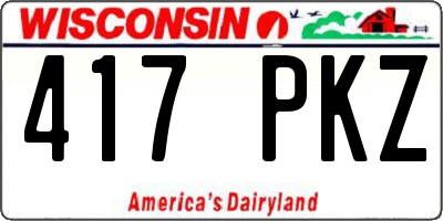 WI license plate 417PKZ