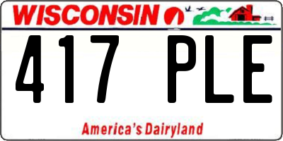 WI license plate 417PLE