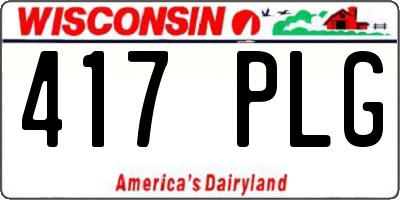 WI license plate 417PLG