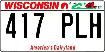 WI license plate 417PLH