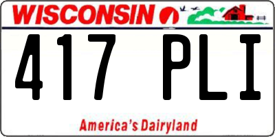 WI license plate 417PLI