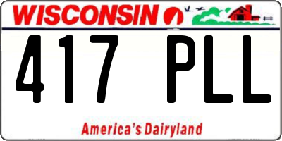 WI license plate 417PLL