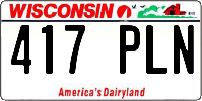 WI license plate 417PLN