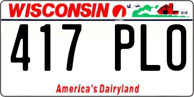WI license plate 417PLO