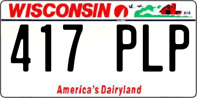 WI license plate 417PLP